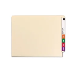 File Folders|Smead End-Tab File Folders, Reinforced Straight-Cut Tab, 1-1/2" Expansion, Letter Size, Manila, 50/Box (24275)