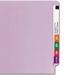 File Folders|Smead End-Tab File Folders, Shelf-Master Reinforced Straight-Cut Tab, Letter Size, , 100/Bx (25410) Lavender