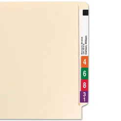 File Folders|Smead End-Tab File Folders, Straight-Cut Tab, Legal Size, Manila, 100/Box (27100)