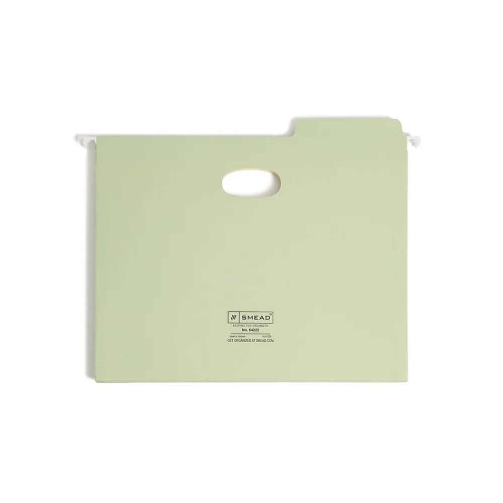 Hanging File Folders|Smead FasTab Hanging File Folders, 1/3-Cut Tab, 3-1/2" Expansion, Letter Size, Moss, 9/Box (64222)