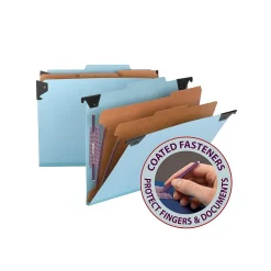 Hanging File Folders|Smead FasTab Heavy Duty Hanging File Folder, 2/5 Cut Tab, Letter size, Blue (65115)