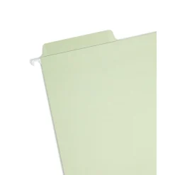 Hanging File Folders|Smead FasTab Recycled Hanging File Folder, 3-Tab Tab, Letter Size, Moss, 20/Box (64032)