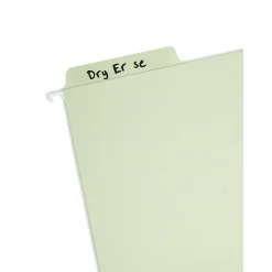Hanging File Folders|Smead FasTab Recycled Hanging File Folder, 3-Tab Tab, Letter Size, Moss, 20/Box (64032)