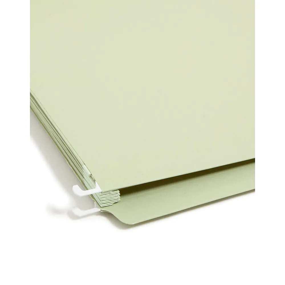 Hanging File Folders|Smead FasTab TUFF Colored Hanging Pockets with Reinforced Tabs, 3-Tab, Letter Size, Moss, 9/Box (64224)