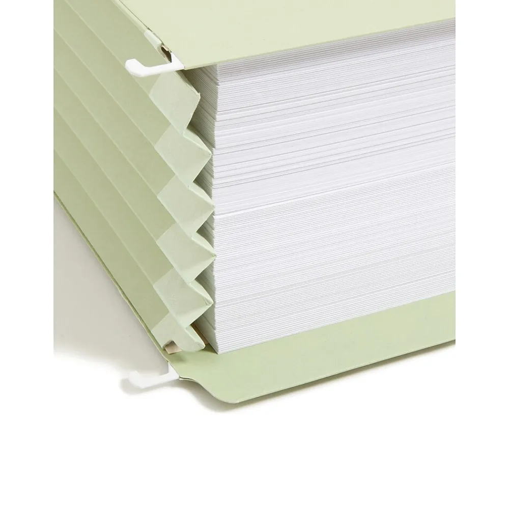 Hanging File Folders|Smead FasTab TUFF Colored Hanging Pockets with Reinforced Tabs, 3-Tab, Letter Size, Moss, 9/Box (64224)