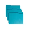 File Folders|Smead File Folder, 3 Tab, Letter Size, Teal, 100/Box (13134)
