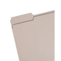 File Folders|Smead File Folder, 3 Tab, Letter Size, Light Gray, 100/Bx (12343)