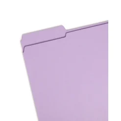 File Folders|Smead File Folder, 3 Tab, Letter Size, Lavender, 100/Box (12434)