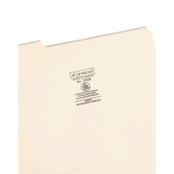File Folders|Smead File Folder, 1/3-Cut Tab, Letter Size, Manila, 100/Bx (10338)