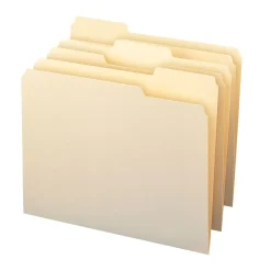 File Folders|Smead File Folder, 1/3-Cut Tab, Letter Size, Manila, 100/Bx (10338)