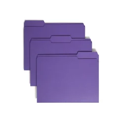File Folders|Smead File Folder, 1/3-Cut Tab, Letter Size, , 100/Box (13043) Purple