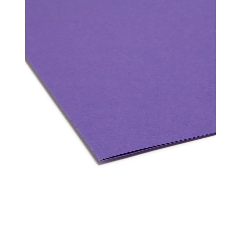 File Folders|Smead File Folder, 1/3-Cut Tab, Letter Size, , 100/Box (13043) Purple