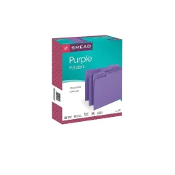 File Folders|Smead File Folder, 1/3-Cut Tab, Letter Size, , 100/Box (13043) Purple