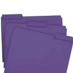 File Folders|Smead File Folder, 1/3-Cut Tab, Letter Size, , 100/Box (13043) Purple