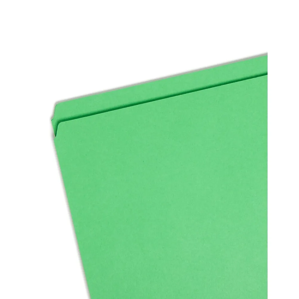 File Folders|Smead File Folder, Reinforced Straight-Cut Tab, Legal Size, , 100/Box (17110) Green