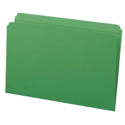 File Folders|Smead File Folder, Reinforced Straight-Cut Tab, Legal Size, , 100/Box (17110) Green