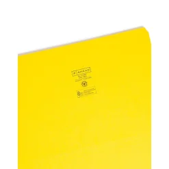 File Folders|Smead File Folder, Reinforced Straight-Cut Tab, Legal Size, Yellow, 100 per Box (17910)