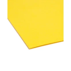 File Folders|Smead File Folder, Reinforced Straight-Cut Tab, Legal Size, Yellow, 100 per Box (17910)
