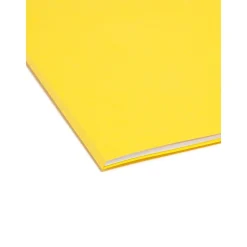 File Folders|Smead File Folder, Reinforced Straight-Cut Tab, Legal Size, Yellow, 100 per Box (17910)