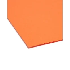 File Folders|Smead File Folder, Reinforced Straight-Cut Tab, Legal Size, Orange, 100 per Box (17510)