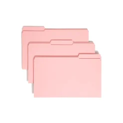 File Folders|Smead File Folder, Reinforced 1/3-Cut Tab, Legal Size, , 100/Box (17634) Pink