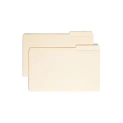 File Folders|Smead ® File Folder, Reinforced 1/3-Cut Tab Right Position, Legal Size, Manila, 100/Box (15337)