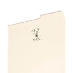 File Folders|Smead ® File Folder, Reinforced 1/3-Cut Tab Right Position, Legal Size, Manila, 100/Box (15337)
