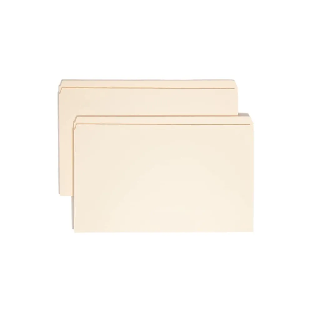 File Folders|Smead File Folder, Reinforced Straight -Cut Tab, Legal Size, Manila, 100 Per Box (15310)