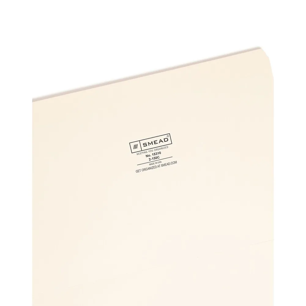 File Folders|Smead File Folder, Reinforced Straight -Cut Tab, Legal Size, Manila, 100 Per Box (15310)