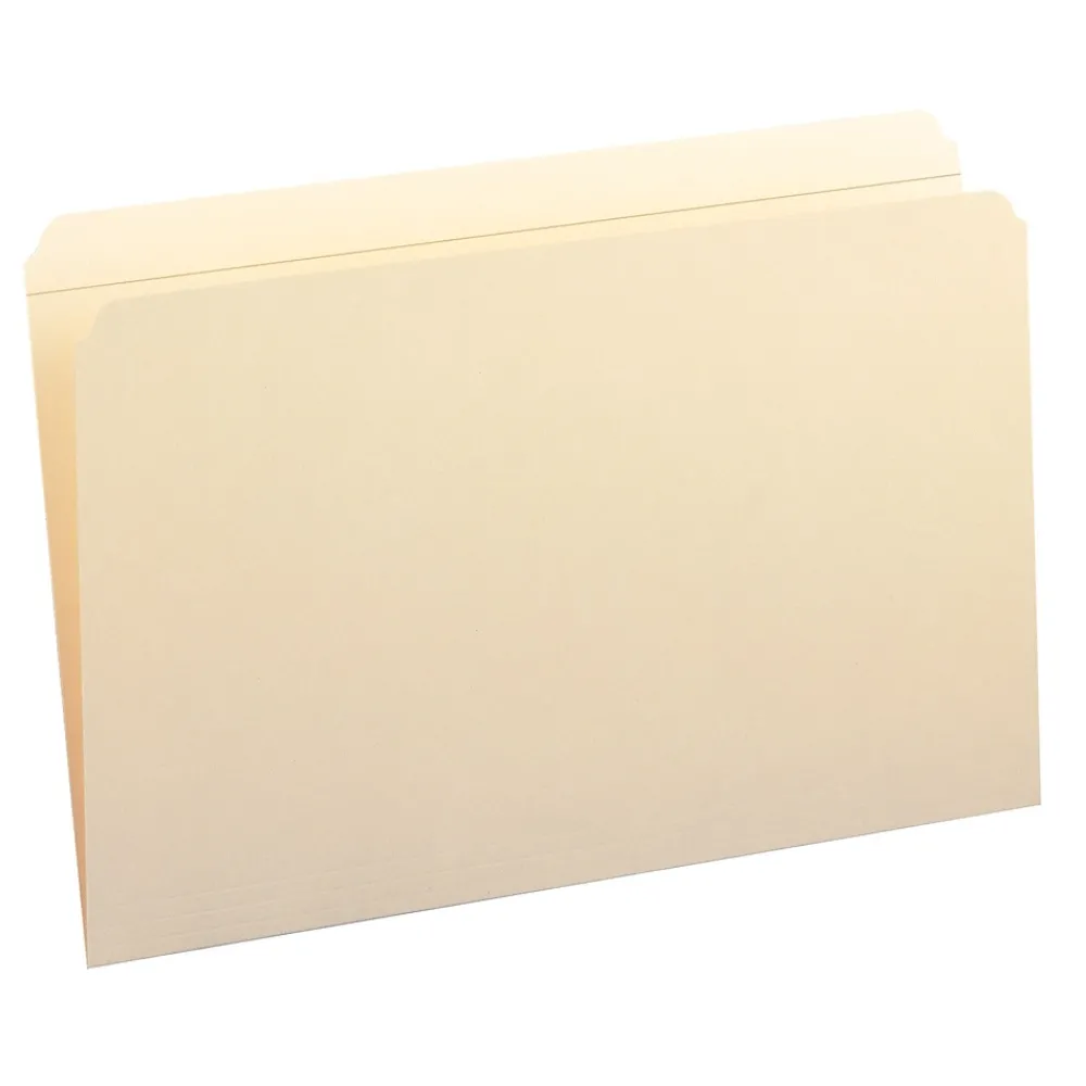 File Folders|Smead File Folder, Reinforced Straight -Cut Tab, Legal Size, Manila, 100 Per Box (15310)