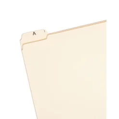 File Folders|Smead File Folders, A-Z Index, Reinforced 1/5-Cut Tab, Letter Size, Manila, 25/Set (11777)