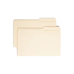File Folders|Smead File Folders, 2/5-Cut Tab, Legal Size, Manila, 100 per Box (15385)