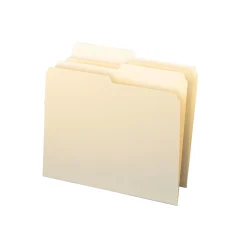 File Folders|Smead File Folders, 1/2-Cut Tab, Letter Size, Manila, 100/Bx (10320)