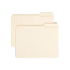 File Folders|Smead File Folders, Reinforced 1/3-Cut Tab Right Position, Letter Size, Manila, 100/Box (10337)