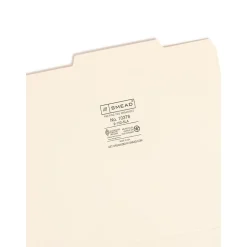 File Folders|Smead File Folders, Reinforced 2/5-Cut Tab, Letter Size, Manila, 100/Box (10376)