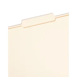 File Folders|Smead File Folders, Reinforced 2/5-Cut Tab, Letter Size, Manila, 100/Box (10376)