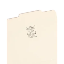 File Folders|Smead File Folders, Reinforced 2/5-Cut Tab, Letter Size, Manila, 100/Box (10376)