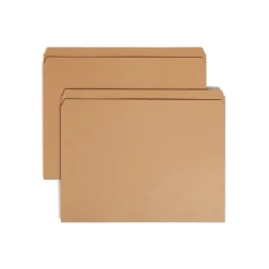 File Folders|Smead File Folders, Reinforced Straight-Cut Tab, Letter Size, Kraft, 100/Box (10710)