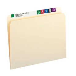 File Folders|Smead File Folders, Straight-Cut Tab, Letter Size, Manila, 100/Box (10300)