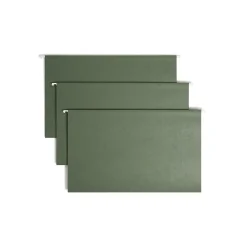 Hanging File Folders|Smead Hanging File Folders, 1/5-Cut Tab, Legal Size, Standard Green, 25/Box (64155)