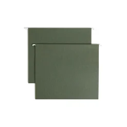 Hanging File Folders|Smead Hanging File Folders with Box Bottom, 2" Expansion, Letter Size, Standard Green, 25/Box (64259)