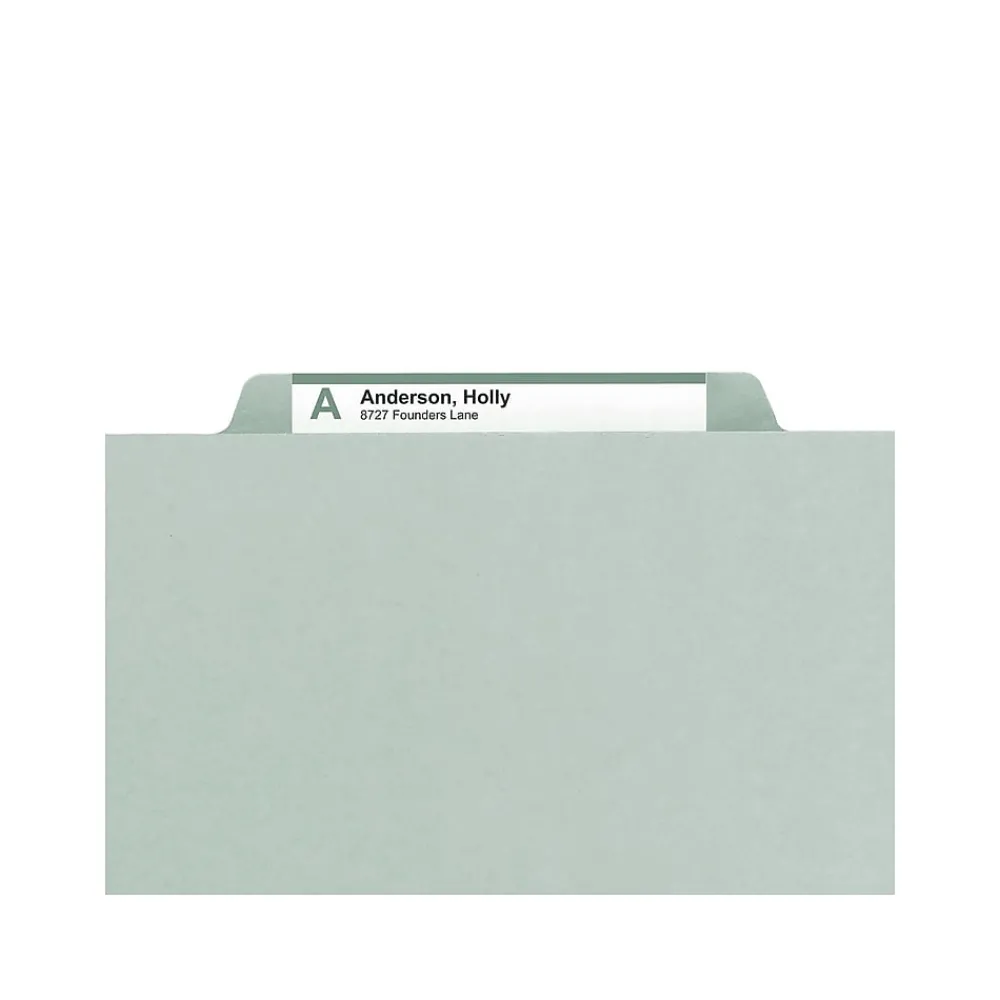 File Folders|Smead Heavy Duty Pressboard File Folder, 1/3-Cut Tab, 2" Expansion, Legal Size, Gray/Green, 25/Box (18234)