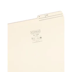 File Folders|Smead Heavy Duty Reinforced File Folder, 2/5 Tab, Right Position (Printed Tabs) Letter Size, Manila, 100/Box (10388)
