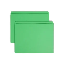 File Folders|Smead Heavy Duty Reinforced File Folder, Straight Cut, Letter Size, Green, 100/Box (12110)
