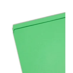 File Folders|Smead Heavy Duty Reinforced File Folder, Straight Cut, Letter Size, Green, 100/Box (12110)