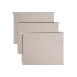 Hanging File Folders|Smead Heavy Duty TUFF Hanging File Folders with Easy Slide Tab, 1/3 Cut, Letter Size, , 18/Box (64092) Steel Gray