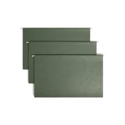 Hanging File Folders|Smead Heavy Duty TUFF Recycled Hanging File Folder, 3-Tab Tab, Legal Size, Standard Green, 20/Box (64136)