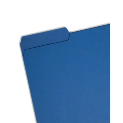 File Folders|Smead Interior File Folder, 1/3-Cut Tab, Letter Size, Navy, 100/Box (10279)