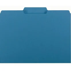 File Folders|Smead Interior File Folder, 3 Tab, Letter Size, Sky Blue, 100/BX (10287)