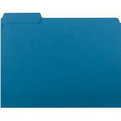 File Folders|Smead Interior File Folder, 3 Tab, Letter Size, Sky Blue, 100/BX (10287)